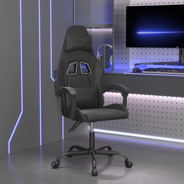 Fotel Gamingowy z Ekoskóry Obrotowy Ergonomiczny Czarny do Biurka, 9439871