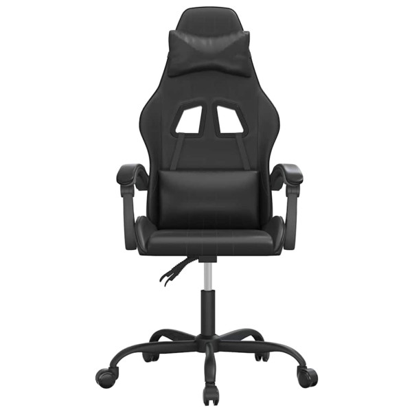 Fotel Gamingowy z Ekoskóry Obrotowy Ergonomiczny Czarny do Biurka, 9439872