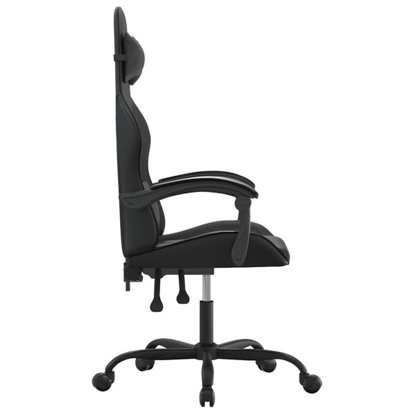 Fotel Gamingowy z Ekoskóry Obrotowy Ergonomiczny Czarny do Biurka, 9439873