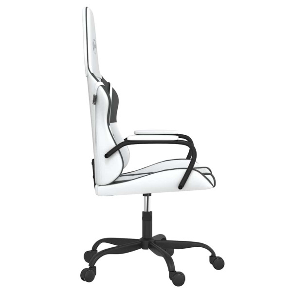 Fotel Gamingowy z Ekoskóry Ergonomiczny Biało-Czarny do Biurka dla Gracza, 9439911