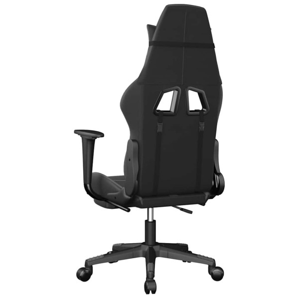 Fotel Gamingowy z Ekoskóry z Podnóżkiem Ergonomiczny Czarno-Szary do Biurka, 9440155