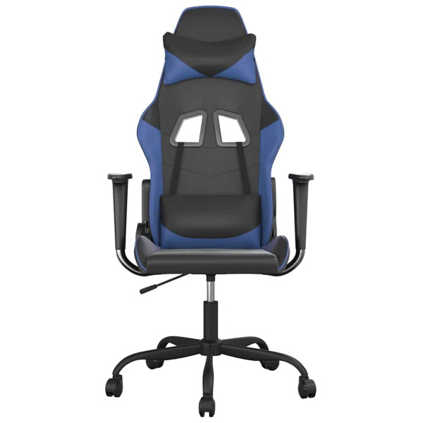 Fotel Gamingowy z Ekoskóry Ergonomiczny Czarno-Niebieski do Biurka, 9440193