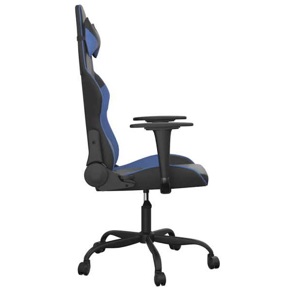 Fotel Gamingowy z Ekoskóry Ergonomiczny Czarno-Niebieski do Biurka, 9440194