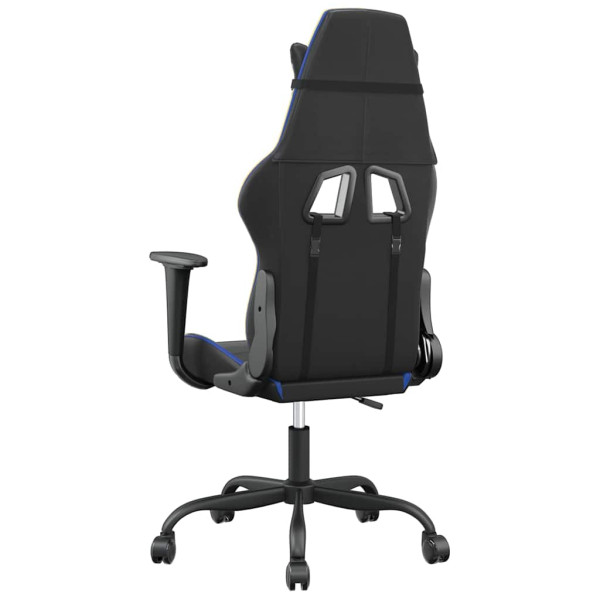 Fotel Gamingowy z Ekoskóry Ergonomiczny Czarno-Niebieski do Biurka, 9440195