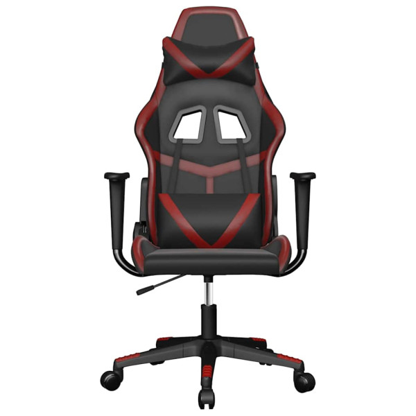Fotel Gamingowy z Ekoskóry Ergonomiczny Czarno-Czerwony do Biurka, 9440258