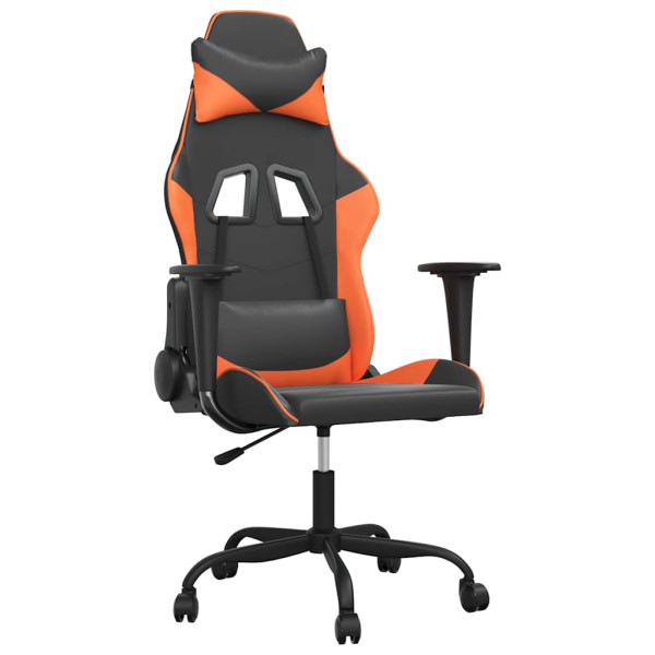 Fotel Gamingowy z Ekoskóry Ergonomiczny Czarno-Pomarańczowy do Biurka, 9440322