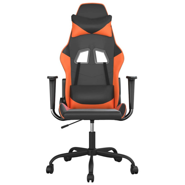 Fotel Gamingowy z Ekoskóry Ergonomiczny Czarno-Pomarańczowy do Biurka, 9440324