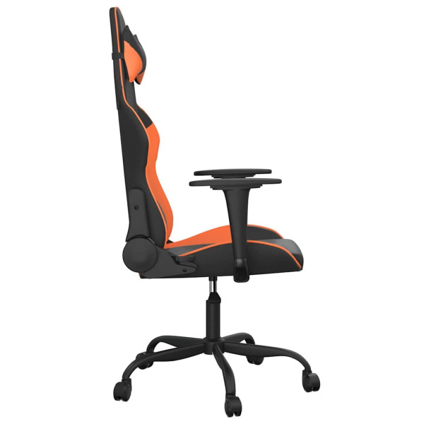 Fotel Gamingowy z Ekoskóry Ergonomiczny Czarno-Pomarańczowy do Biurka, 9440325
