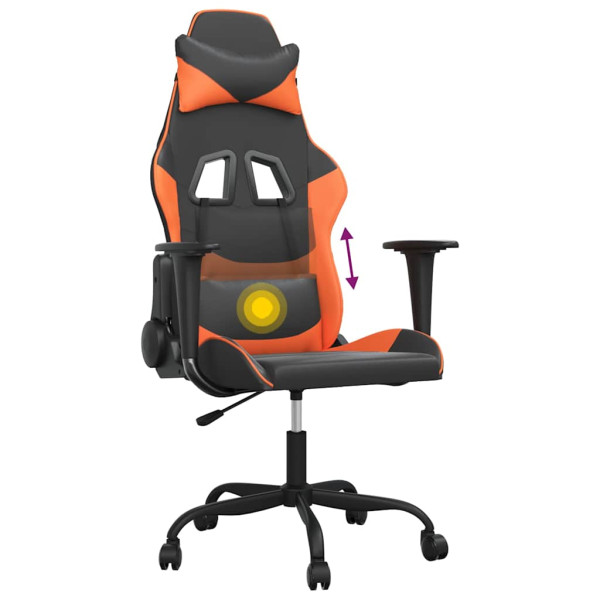 Fotel Gamingowy z Ekoskóry Ergonomiczny Czarno-Pomarańczowy do Biurka, 9440328