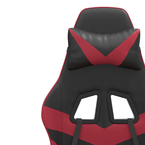Fotel Gamingowy z Ekoskóry Ergonomiczny Czarno-Czerwony do Biurka, 9440346