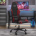 Fotel Gamingowy z Ekoskóry Ergonomiczny Czarno-Czerwony do Biurka, 9440351