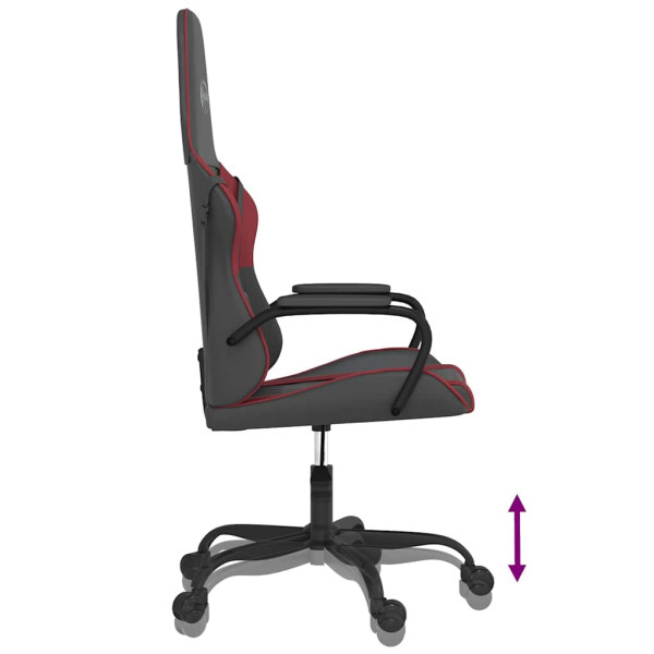 Fotel Gamingowy z Ekoskóry Ergonomiczny Czarno-Czerwony do Biurka, 9440355