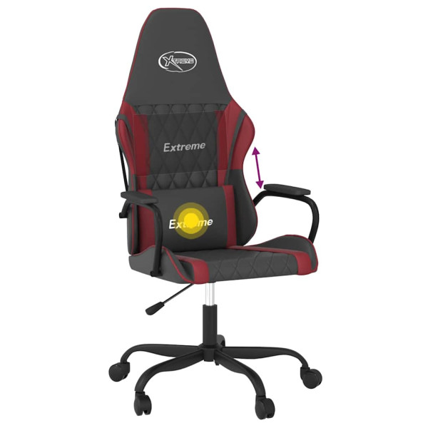 Fotel Gamingowy z Ekoskóry Ergonomiczny Czarno-Czerwony do Biurka, 9440356