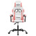Fotel Gamingowy z Ekoskóry Obrotowy Ergonomiczny Biało-Różowy do Biurka, 9440366