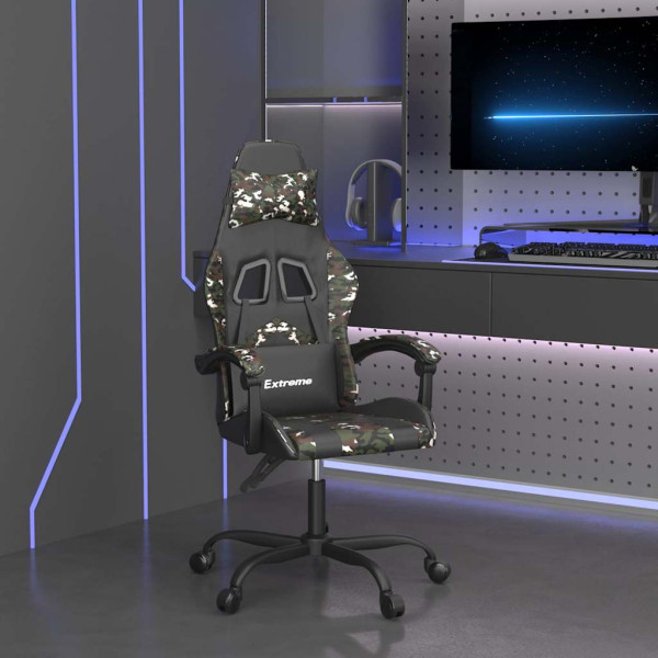 Fotel Gamingowy z Ekoskóry Obrotowy Czarno-Wielokolorowy do Biurka, 9440402