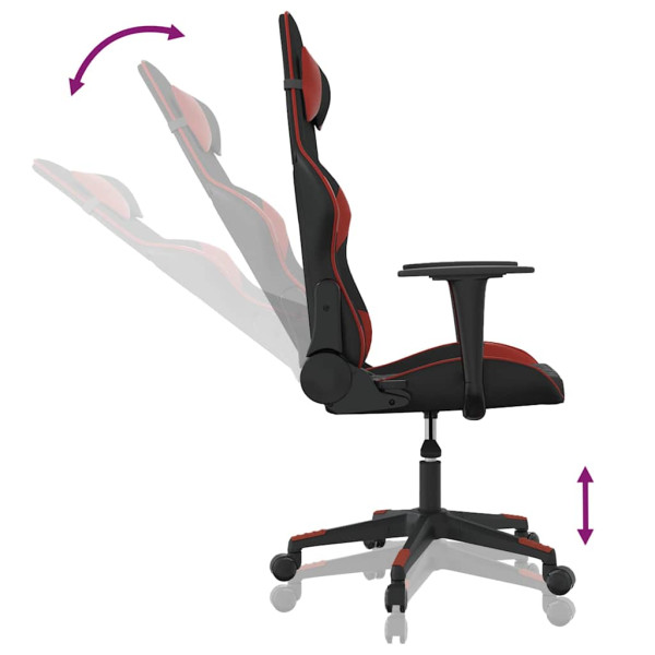 Fotel Gamingowy z Ekoskóry Ergonomiczny Czarno-Czerwony do Biurka, 9440471