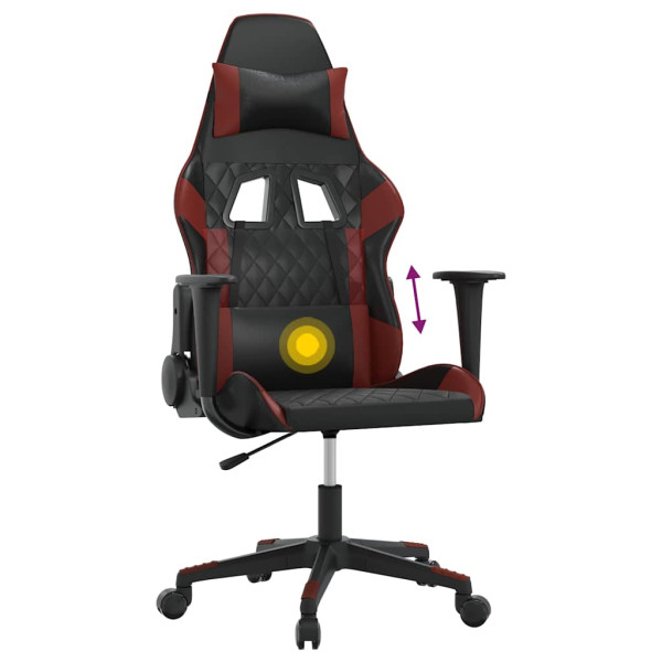 Fotel Gamingowy z Ekoskóry Ergonomiczny Czarno-Czerwony do Biurka, 9440472