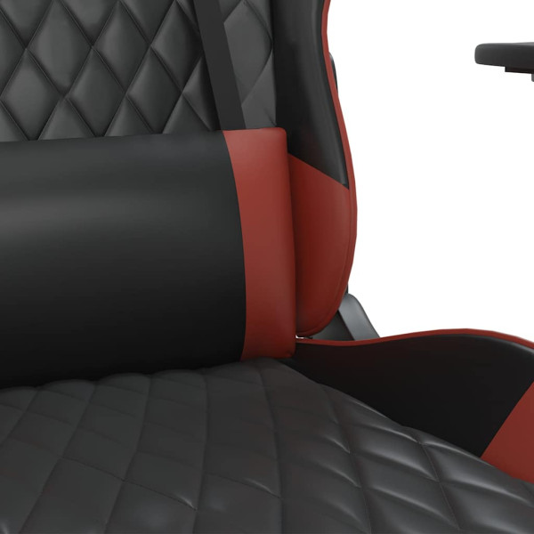 Fotel Gamingowy z Ekoskóry Ergonomiczny Czarno-Czerwony do Biurka, 9440473