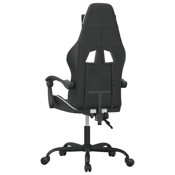 Fotel Gamingowy z Ekoskóry Ergonomiczny Czarno-Biały do Biurka dla Gracza, 9440497