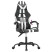 Fotel Gamingowy z Ekoskóry Ergonomiczny Czarno-Biały do Biurka dla Gracza, 9440499
