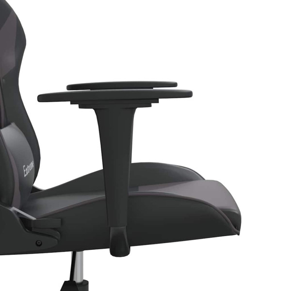 Fotel Gamingowy z Ekoskóry Ergonomiczny Czarno-Szary do Biurka dla Gracza, 9440518