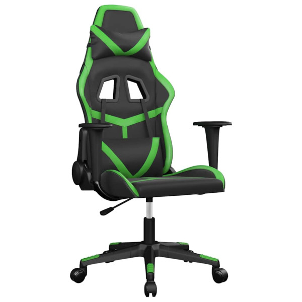 Fotel Gamingowy z Ekoskóry Ergonomiczny Czarno-Zielony do Biurka dla Gracza, 9440536