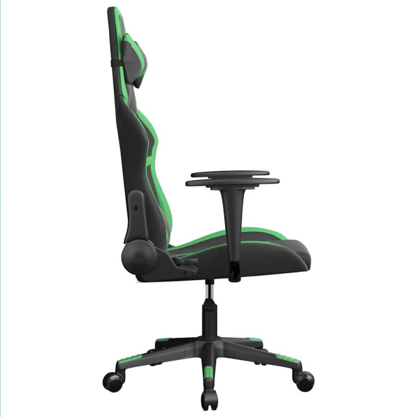 Fotel Gamingowy z Ekoskóry Ergonomiczny Czarno-Zielony do Biurka dla Gracza, 9440539