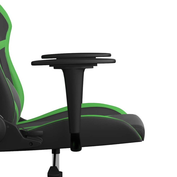 Fotel Gamingowy z Ekoskóry Ergonomiczny Czarno-Zielony do Biurka dla Gracza, 9440545