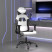 Fotel Gamingowy z Ekoskóry Ergonomiczny Biało-Czarny do Biurka dla Gracza, 9440593