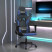 Fotel Gamingowy z Ekoskóry Ergonomiczny Czarno-Niebieski do Biurka, 9440650