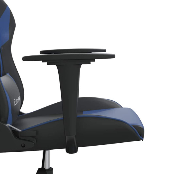 Fotel Gamingowy z Ekoskóry Ergonomiczny Czarno-Niebieski do Biurka, 9440658