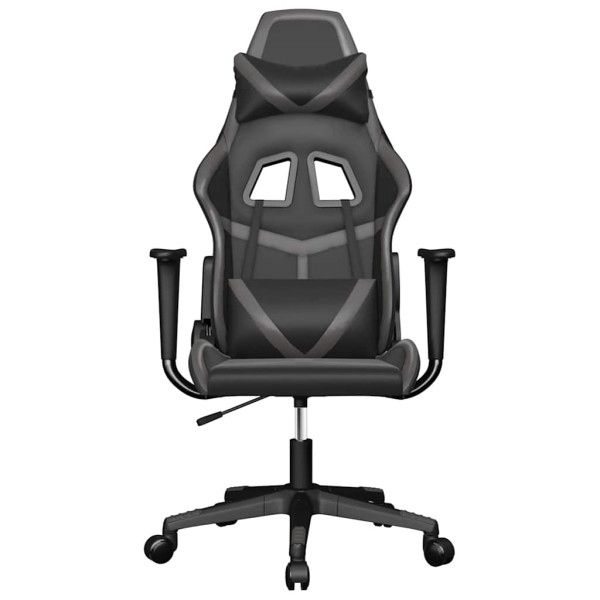 Fotel Gamingowy z Ekoskóry Ergonomiczny Czarno-Szary do Biurka dla Gracza, 9440677