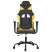 Fotel Gamingowy z Ekoskóry Ergonomiczny Czarno-Złoty do Biurka dla Gracza, 9440789