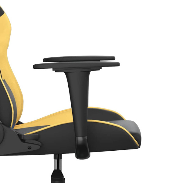 Fotel Gamingowy z Ekoskóry Ergonomiczny Czarno-Złoty do Biurka dla Gracza, 9440796