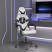 Fotel Gamingowy z Ekoskóry Obrotowy Ergonomiczny Biało-Czarny do Biurka, 9440845