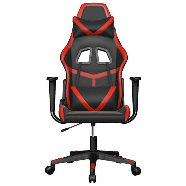 Fotel Gamingowy z Ekoskóry Ergonomiczny Czarno-Czerwony do Biurka, 9440860