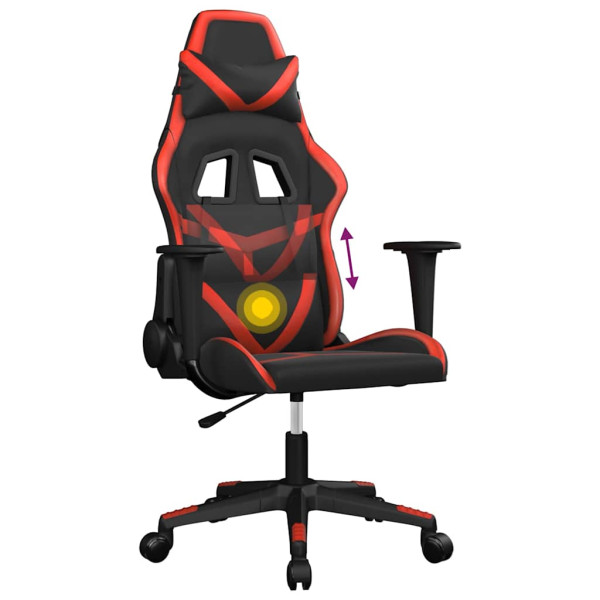 Fotel Gamingowy z Ekoskóry Ergonomiczny Czarno-Czerwony do Biurka, 9440863