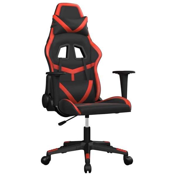 Fotel Gamingowy z Ekoskóry Ergonomiczny Czarno-Czerwony do Biurka, 9440913