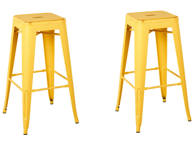 2 stołki barowe 76cm żółto-złoty, 944109