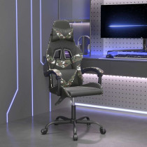 Fotel Gamingowy z Ekoskóry Ergonomiczny Czarno-Wielokolorowy do Biurka