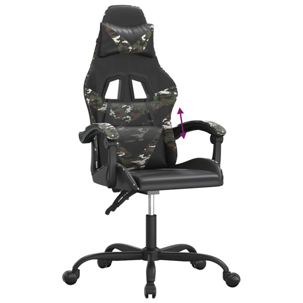 Fotel Gamingowy z Ekoskóry Ergonomiczny Czarno-Wielokolorowy do Biurka, 9441116