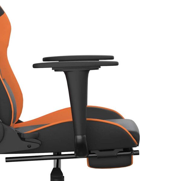 Fotel Gamingowy z Ekoskóry z Podnóżkiem Czarno-Pomarańczowy do Biurka, 9441162