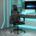 Fotel Gamingowy z Ekoskóry z Podnóżkiem Ergonomiczny Czarno-Szary do Biurka, 9441182