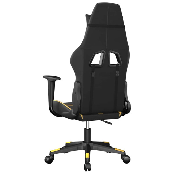 Fotel Gamingowy z Ekoskóry Ergonomiczny Czarno-Złoty do Biurka dla Gracza, 9441205
