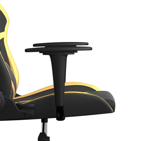 Fotel Gamingowy z Ekoskóry Ergonomiczny Czarno-Złoty do Biurka dla Gracza, 9441210