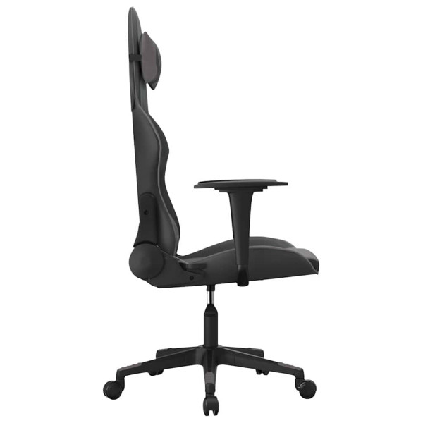 Fotel Gamingowy z Ekoskóry Ergonomiczny Czarno-Szary do Biurka dla Gracza, 9441218