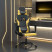 Fotel Gamingowy z Ekoskóry Ergonomiczny Czarno-Złoty do Biurka dla Gracza, 9441230