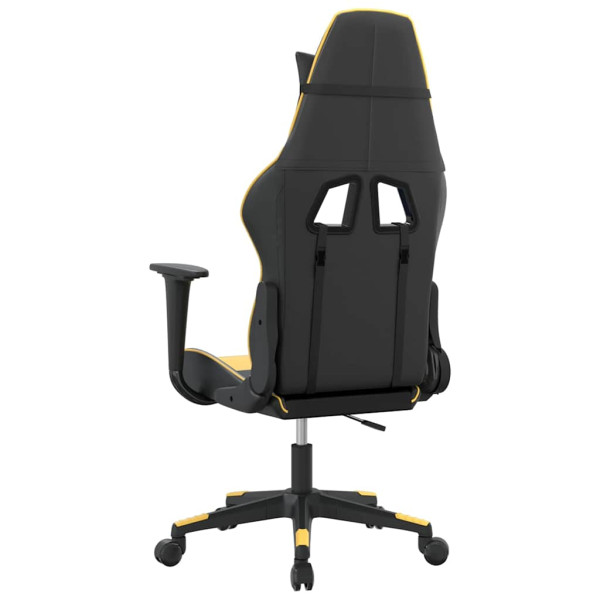 Fotel Gamingowy z Ekoskóry Ergonomiczny Czarno-Złoty do Biurka dla Gracza, 9441236
