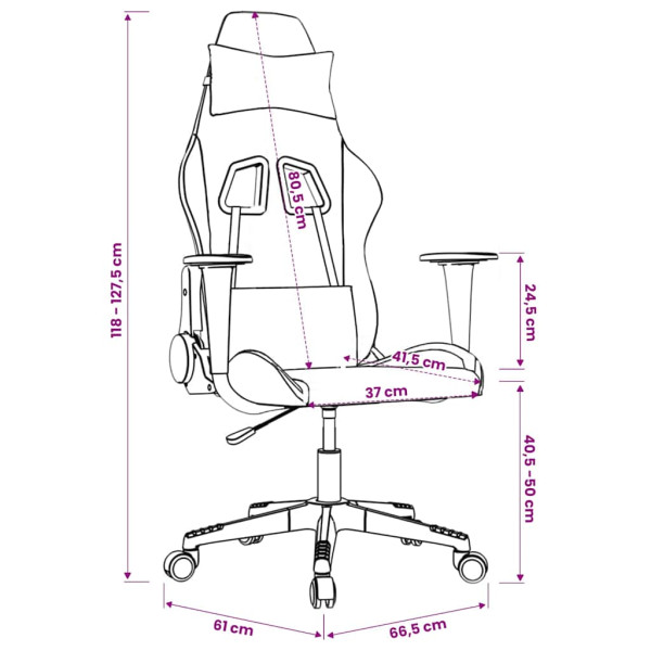 Fotel Gamingowy z Ekoskóry Ergonomiczny Czarno-Złoty do Biurka dla Gracza, 9441243
