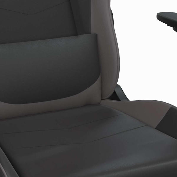 Fotel Gamingowy z Ekoskóry z Podnóżkiem Ergonomiczny Czarno-Szary do Biurka, 9441266